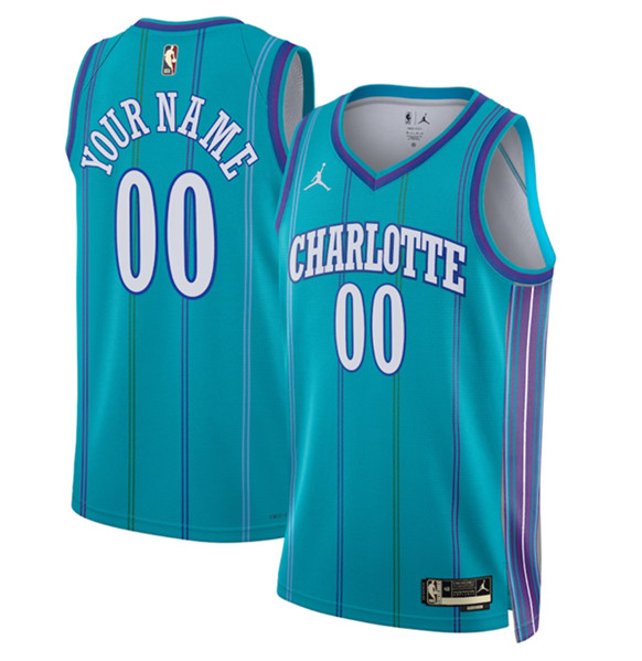 Men%27s Charlotte Hornets Active Player Custom Teal 2023-24 Classic Edition Stitched Basketball Jersey